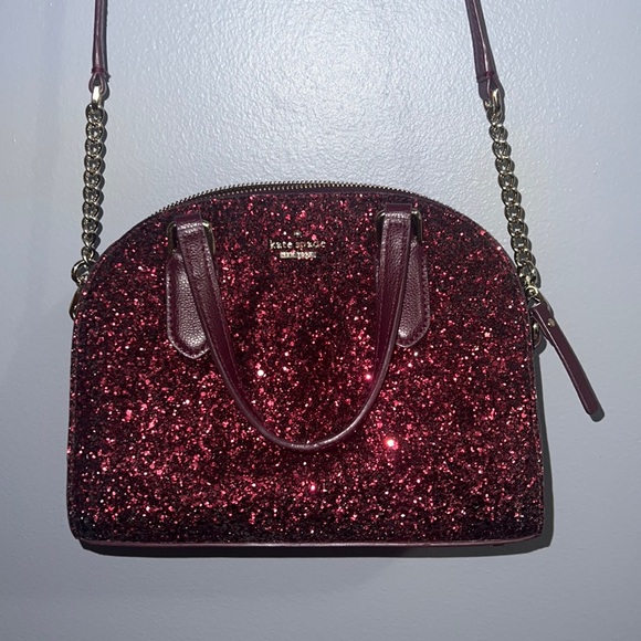 kate spade Bags Kate Spade Maroon Glitter Mini Satchel Purse Poshmark